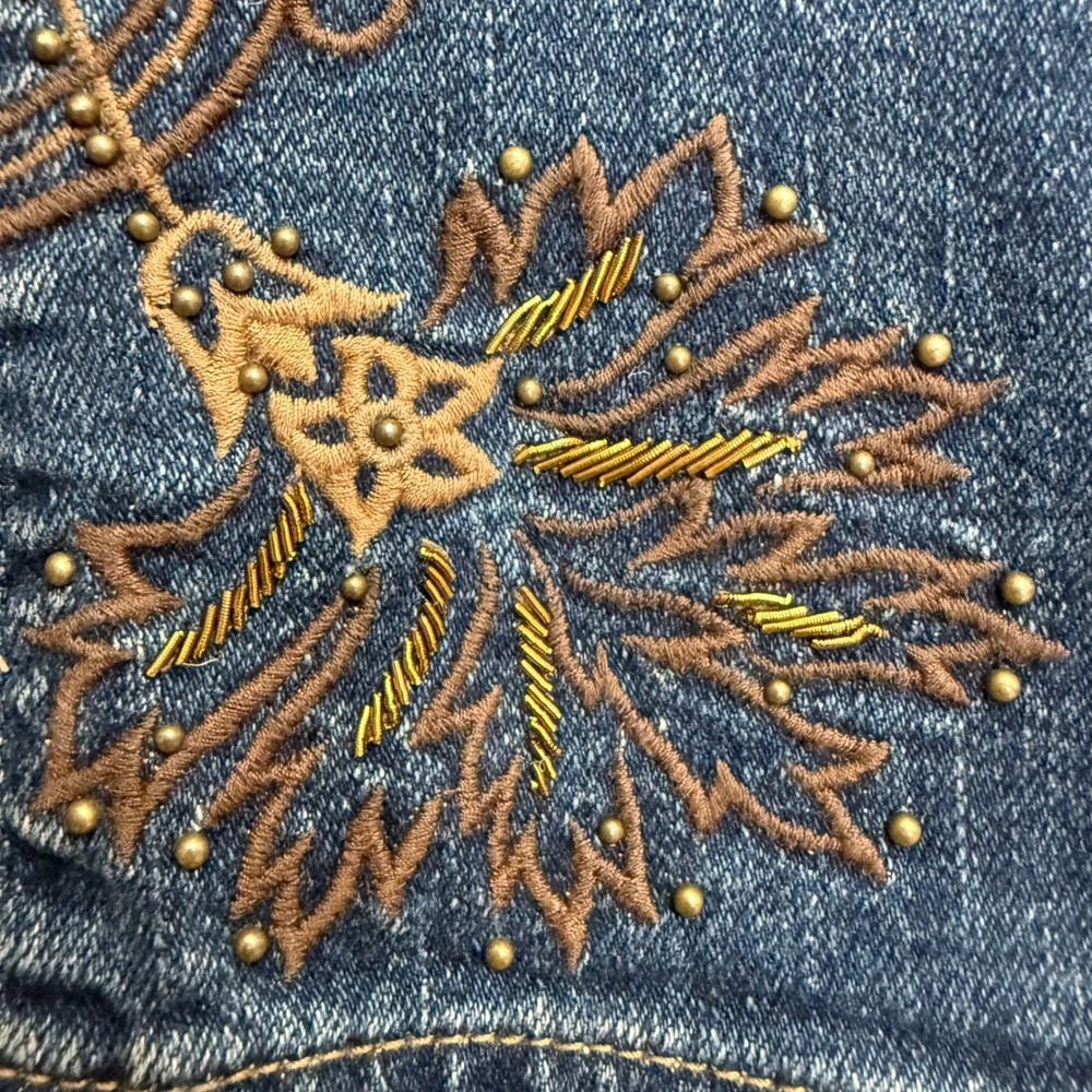 Lauren Ralph Lauren Embroidere Bootcut Blue Jeans Medium Wash Western Size 10 - Picture 14 of 14